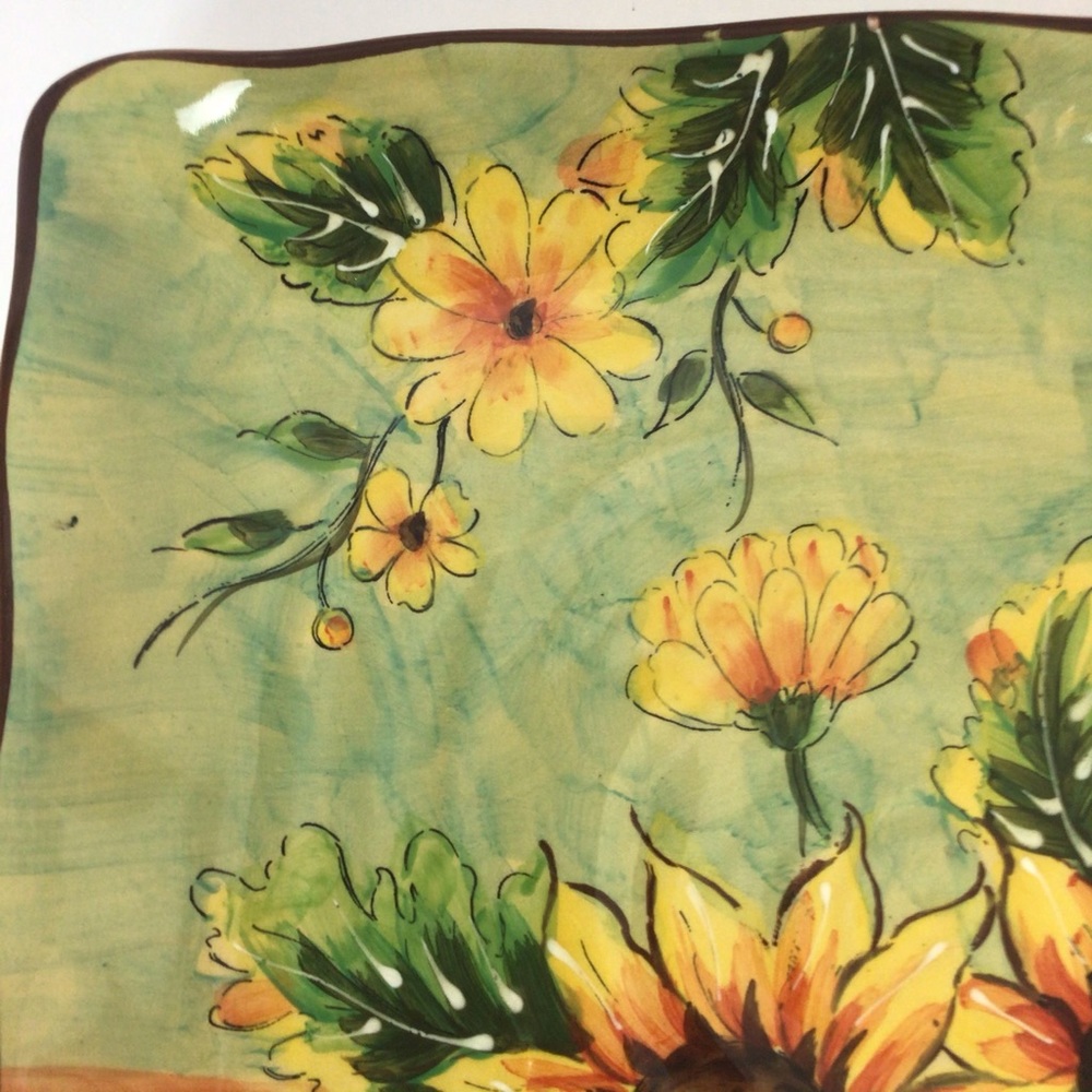 Floral Sunflower Ceramic Accent Plate - Picture 5 of 11
